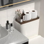 Acacia Bathroom Toilet Tank Tray, 13" Wood Toilet Paper Storage Basket Back of Toilet Basket Organizer, Vanity Tray for Perfume Makeup Candle Kitchen Counter Coffee Table Decor