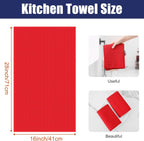 Homaxy Microfiber Waffle Weave Kitchen Towels, 16 x 28 Inch Ultra Absorbent and Solid Color Dish Towels, 6 Pack, Red