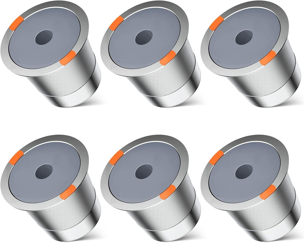 Reusable k Cup Coffee Filters,Universal stainless steel Refillable k Cups Filter Use for Keurig 2.0 and 1.0 Coffee Makers-brewers (6pack)