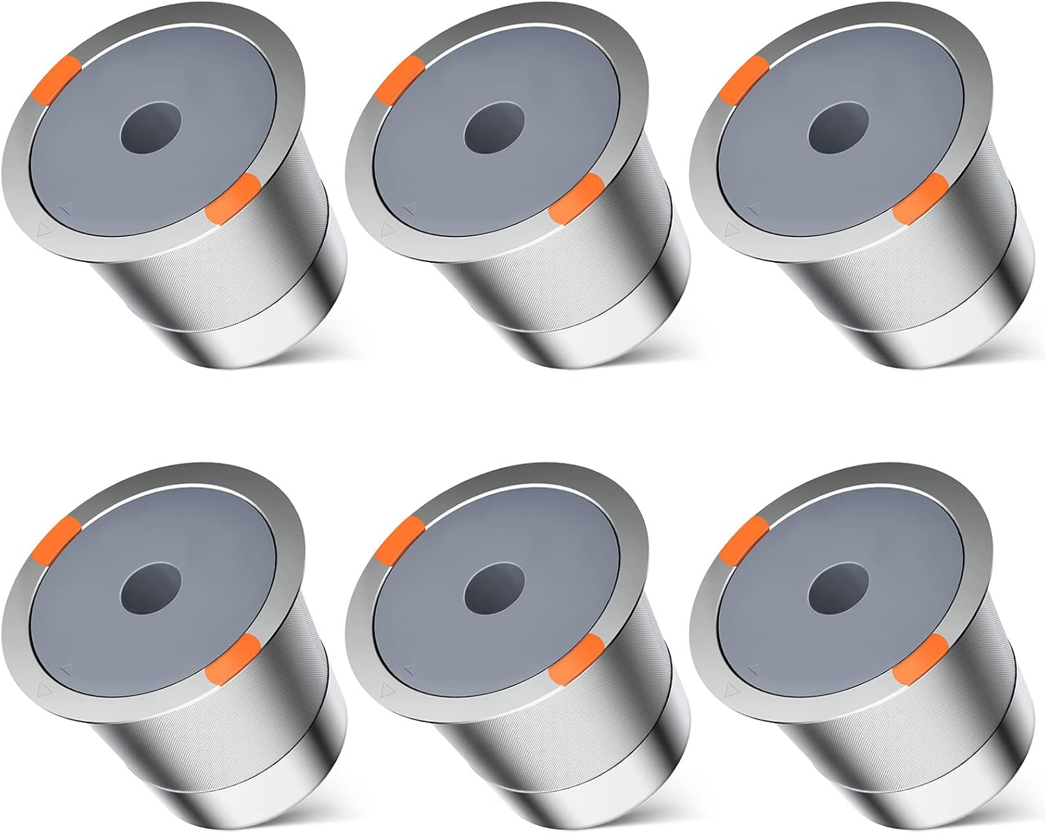 Reusable k Cup Coffee Filters,Universal stainless steel Refillable k Cups Filter Use for Keurig 2.0 and 1.0 Coffee Makers-brewers (6pack)