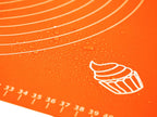 Silicone Baking Mat for Rolling Pastry Dough with Measurements, 25.6 x 17.7 BPA Free Non stick and Non Slip Orange Table Sheet Baking Supplies for Bake Pizza Cake