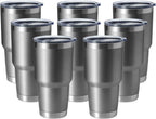 HASLE OUTFITTERS 30oz Stainless Steel Tumbler, Double Wall Vacuum Insulated Travel Mug Tumbler, Durable Insulated Coffee Mug, Gift Box Set (Grey, 8)