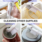 GTOTd Kitchen Right Angle Scrub Grout Small Cleaning Brush（2 Pack）Best Kitchen Gadgets Gifts Stuff for Bottle Bathroom Brushes Household Pot Pan Dishwasher Edge Corners Deep Brush with Stiff Bristles