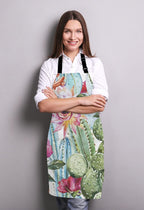 Cactus Kitchen Cooking BBQ Chef Apron, Watercolor With Flowers Roses and Cactus Apron for Men, Women - Dad Gifts, Gifts for Men - Birthday, Mothers Day Gifts for Mom