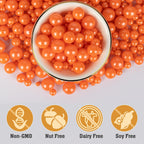 Twisweet Orange Pearl Sprinkles for Cake Decorating, Edible Sugar Pearls for Baking, Mix Size, Cake Topper Cupcake Cookie Ice Cream Dessert Decorations, Halloween Birthday Autumn Party Supplies (130g/4.58oz)