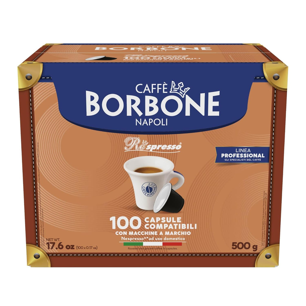Caffè Borbone Nespresso Compatible Espresso Pods, Medium Roast Arabica and Robusta Blend, Intense Aroma and Full-Bodied Flavor, Blue Blend, 100 Pods