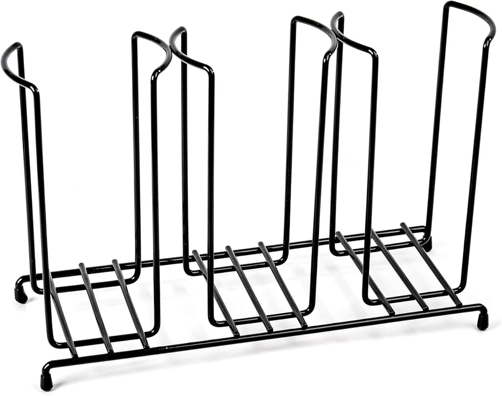 Wire Frame Cup and Lid Organizer, 3 Compartment Metal Rack Design Storage Holder for Plastic, Coffee Beverage Cups