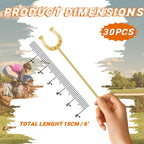 6 Inch Derby Drink Plastic Stirrers Swizzle Sticks for Cocktails Coffee Reusable U Shaped Horseshoe Drink Stirrers for Coffee Beverage Party Bar Weddings Events(Gold,30 Pcs)