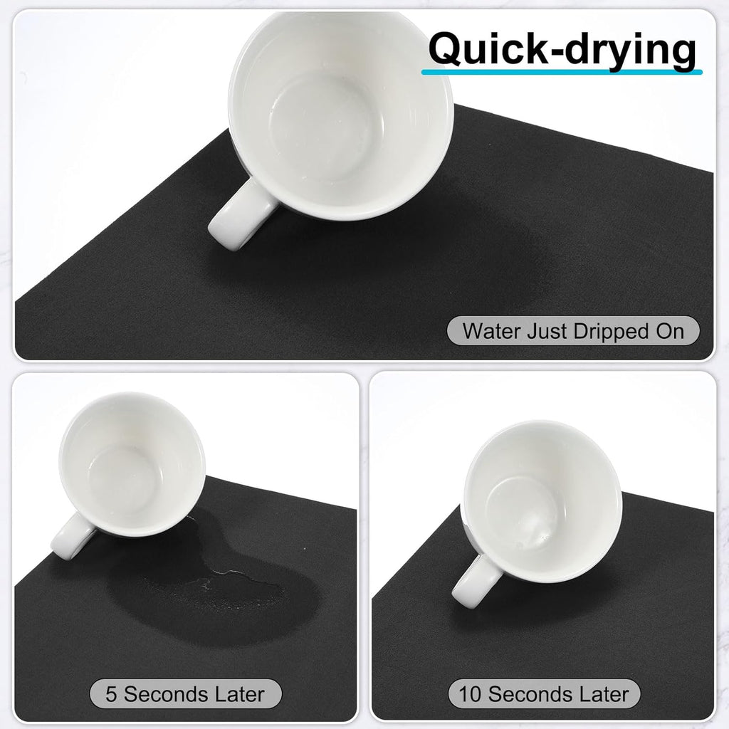 uxcell Silicone Mats for Kitchen Counter, 35.4" x 23.6" Non-Slip Countertop Protector Mat Heat Resistant Coffee Mat Waterproof Table Placemat, Black