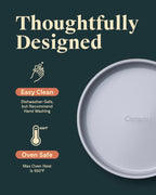 Caraway Non-Stick Ceramic 9” Circle Pans - Naturally Slick Ceramic Coating - Non-Toxic, PTFE & PFOA Free - Perfect for Birthday Cakes, Tartes, & More - Gray