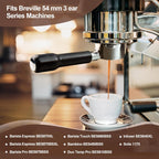 54 mm Bottomless Portafilter with Puck Screen, 3 Ears Espresso Portafilter Compatible with Breville Barista Express Machines,Stainless Steel Por tafilter and ABS Handle for kitchen