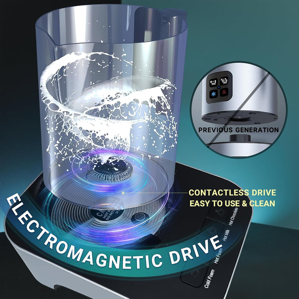 Electric Milk Frother and Steamer 4-in-1 with Stainless Steel Pitcher Cup(400ml/13.5oz), Auto Shut-Off, Hot & Cold Foam Maker and Milk Warmer for Coffee Cappuccinos, Dishwasher Safe