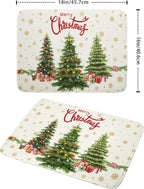 Merry Christmas Dish Drying Mats for Kitchen Counter 16x18 Inch Christmas Tree Dish Drainer Mats Dry Pad Xmas Forest Drying Mat for Dish Christmas Decorations for Kitchen Countertop Tableware Decor