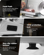 Meat Slicer Machine for Home, 200W Electric Deli Food Slicer with 2 Removable 7.5" Stainless Steel Blades & Tray, Adjustable Thickness, Child Lock Protection, Easy to Clean for Meat, Bread, Cheese