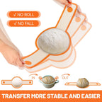 HOTEC Silicone Bread Sling for Dutch Oven - 2 Pack Non-Stick Baking Mat with Long Handle Easy to Transfer Sourdough Bread, Reusable Heat Resistant to 500°F/260°C Dutch Oven Liners Baking Supplies