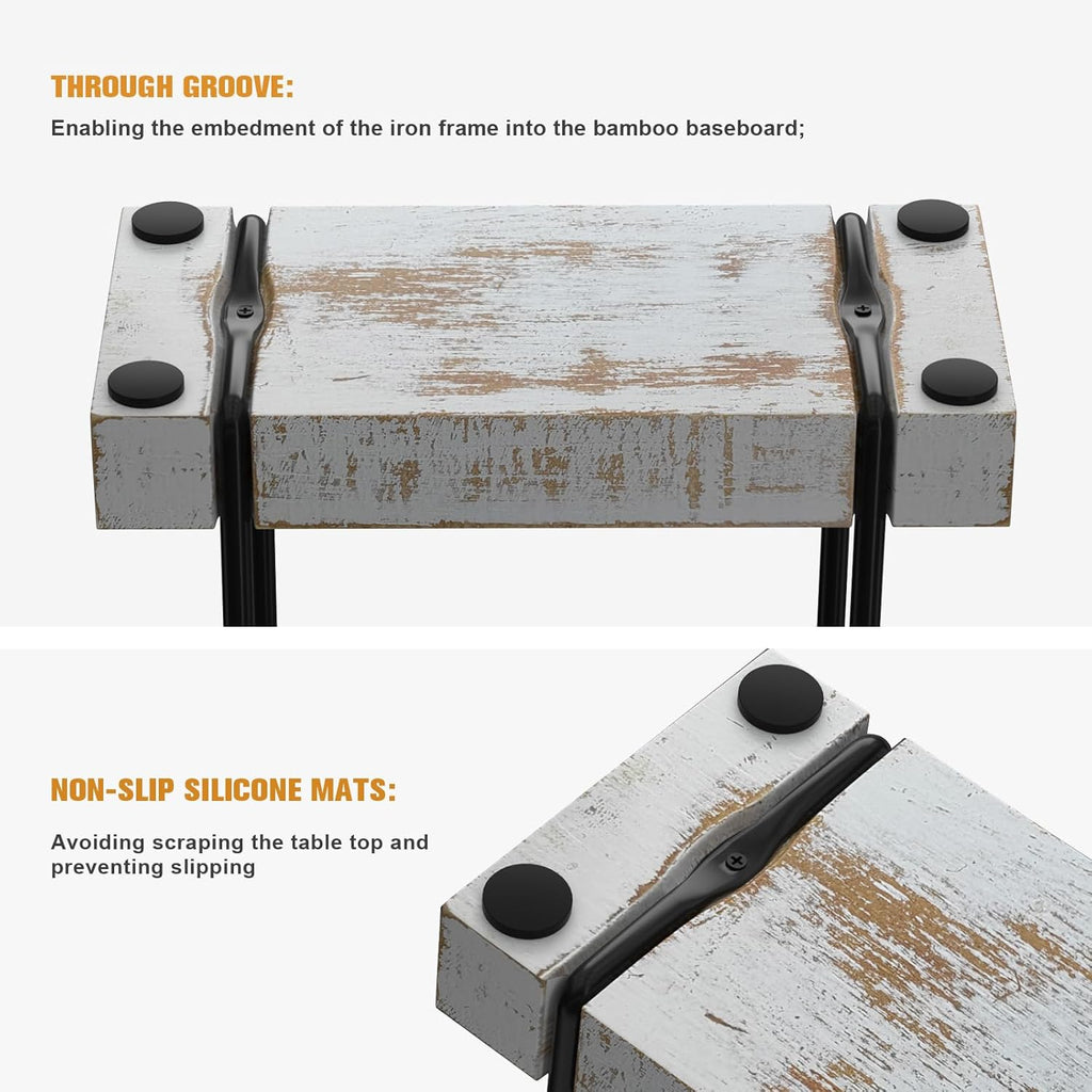 Napkin Holder for Table, Wood Iron Standing Napkin Dispenser for Dining Table Farmhouse Cocktail Picnic Rustic Wood Holders All Kitchen Dining Room Decor Black & Farmhouse White