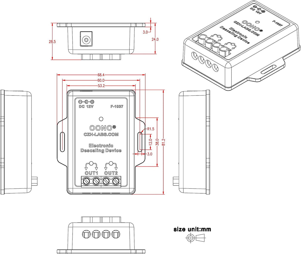 OONO Electronic Descaler Water Conditioner Hard Water Softener, Alternative Water Softener