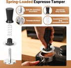 58mm Espresso Accessories Kit – Spring-Loaded Espresso Tamper, WDT Tool, Coffee Distributor, Magnetic Dosing Funnel, Puck Screen with Remover – Premium Stainless Steel & Aluminum Espresso Tools