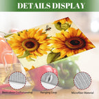 Sunflower Large Dish Drying Mats For Kitchen Counter Microfiber Kitchen Drying Mat XL Draining Pad Absorbent Quick Drying Dish Mat 18x24 Inch