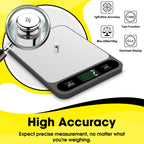 Mik-Nana Food Scale, 10kg/22lb Digital Kitchen Scale Weight Grams and Ounces for Baking Cooking Coffee Package Postage, 6 Units with Tare Function, LCD Display, Easy Clean Stainless Steel