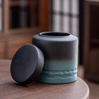 Tea Canister for Loose Tea with Airtight Lid, Kitchen Storage Containers, Ceramic Food Storage Jar, Ceramic Coffee Canister (Light Blue)