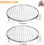 Cooling Rack - 10" & 8.3" 304 Stainless Steel Dish Rack for Cooking and Baking - Premium Steamer Rack, Canning Rack - Stackable Cake Cooling Rack - Set of 2