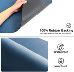 Coffee Mat 12''x19'', Dish Drying Mats for Kitchen Counter Absorbent Hide Stain Bar Mat Coffee Bar Accessories Anti Spill Mat Rubber Backed Fit Under Coffee Maker Espresso Machine Dish Rack (Blue)