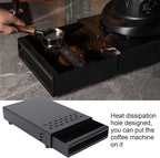 Stainless Steel Coffee Knock Box Drawer With Non Slip Feet, Rubber Lever Coffee Machine Drawer For Household Shop Knockbox With Drawer Coffee Knockout Drawer(Black)