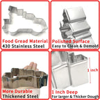 Christmas Ornament Cookie Cutters 8Pcs, Large Cookie Cutters Sturdy Stainless Steel Fondant Dough Cutters for Baking Christmas Decoration