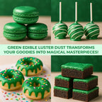 Bulk (20g) Luster Dust Edible Cake Decorations, Edible Luster Dust for Cakes, Green Edible Luster Dust for Cupcake Decorations, Cake Drip, Edible Paint, Green Edible Shimmer Dust for Drinks