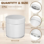 uxcell 2Pcs Round Tea Canisters, 4" x 4" Airtight Metal Tea Containers for Loose Tea, Coffee Beans, Spices - Durable, Compact, and Stylish Storage Tea Tin (White)
