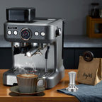 Calibrated Spring Loaded Coffee Tamper for Espresso Machine - Essential Espresso Tool for Perfect Tamping Results - Fits Portafilter Baskets(58mm, Silver)