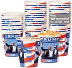 Smygoods Trump Design Disposable Paper Coffee Cups (10 OZ, 50 Count) For Hot Beverages, Tea, Espresso, Cocoa - To Go Drink Containers, Café & Office