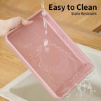 Toaster Oven Pans Set of 2, Shinsin 11-Inch Nonstick Baking Sheet Pans and Trays, 1/8 Thicker Replacement Small Baking Tray Accessories for Cookie, Non Toxic and Easy Clean and Diswasher Safe, Pink