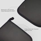 Cotton and Neoprene Oven Pads Pot Holders with Pocket 8"x8.5" Dual-Function Hot Pad Set for Finger Hand Wrist Protection Heat Resistant to 428°F Black