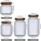 Glass Storage Jar, Food Storage Container with Airtight Bamboo Wooden Lid, Kitchen Canisters For Tea,Coffee Bean, Sugar, Candy, Cookie, Spice (1500ml, 51 Ounce)