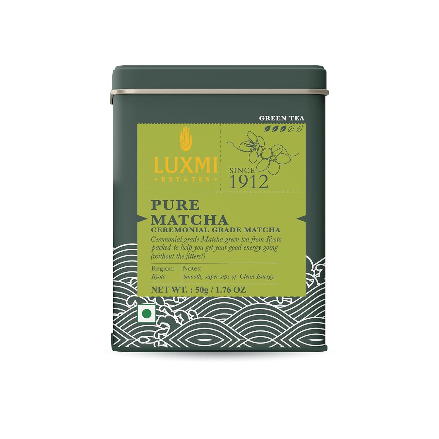 Luxmi Estates - Pure Matcha - Ceremonial Grade Matcha Powder - 50g | Organic, Stone-Ground Matcha Tea, Rich in Antioxidants | Authentic Zen Tea Experience