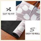 Dish Drying Mat Absorbent Coffee Mat Rubber Backed Soft Silicone Kitchen Counter Mats for Home Kitchen Bathroom Coffee Bar (Tulip, 16 x 24 Inches)