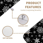 Winter Snowflake Black Dish Drying Mat Christma Snowflakes Large Kitchen Mats Dish Drying Pad Absorbent Dish Dryer Mat for Kitchen Countertops Microfiber Drainer Pad Dish Drying Mats (18x24 in)