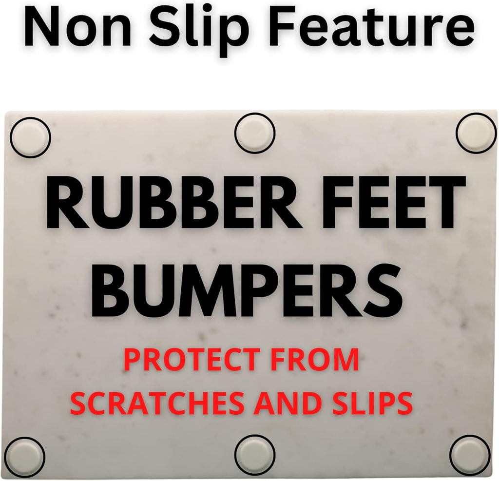 Marble Cheese and Pastry Board 16 x 12 Inch – Natural Carrara White Marble Cutting Board and Serving Tray for Dough, Bread, Pizza, Charcuterie – Heavy, Non-Slip, Gift-Ready.