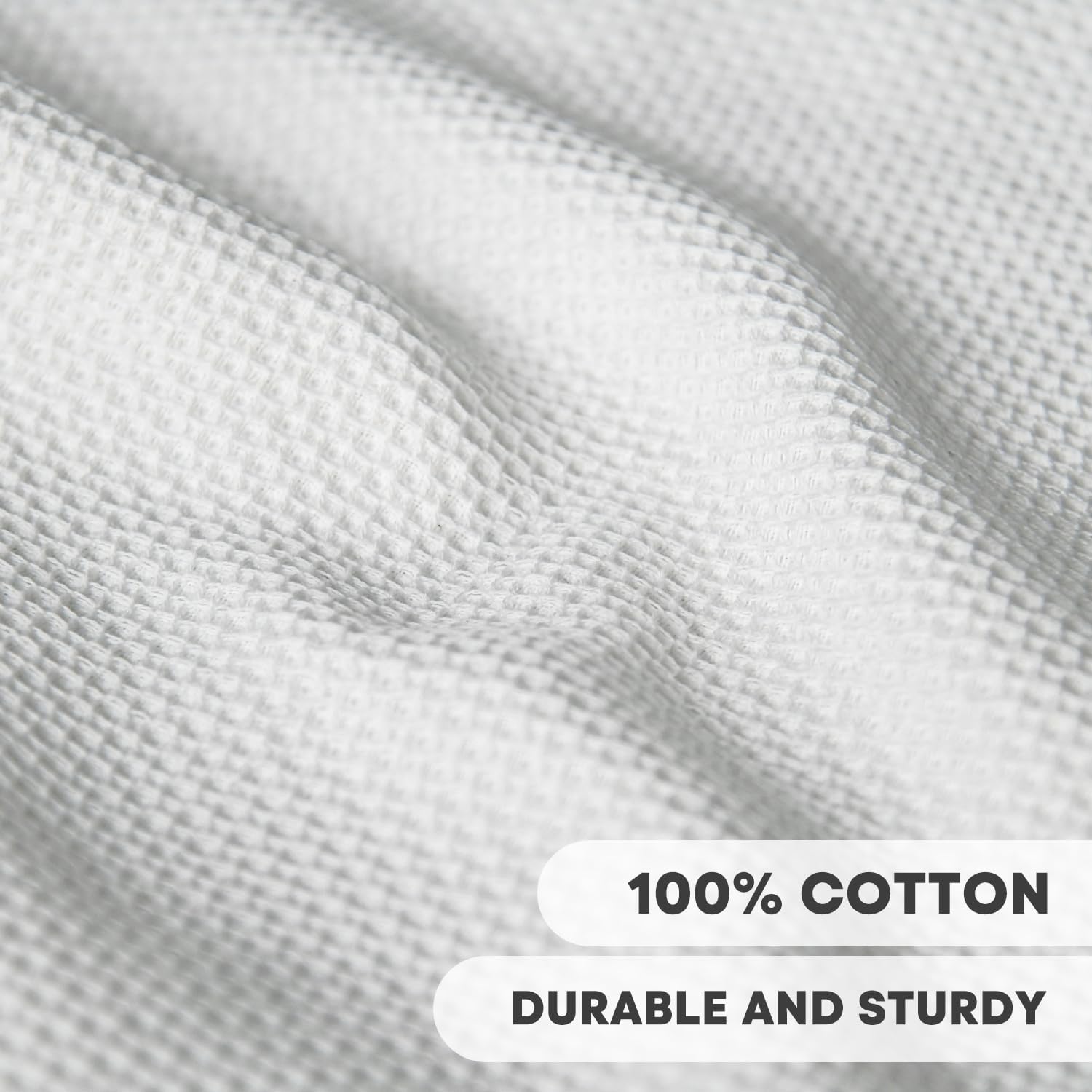 Artoid Mode 100% Cotton White Waffle Weave Kitchen Dish Cloths, 12x12 Inch Ultra Soft Absorbent Quick Drying Kitchen Dish Towels Set of 6