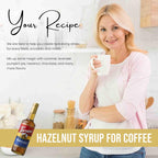 Jimoco® Syrup Pump Dispenser + Torani® Hazelnut Syrup, 25.4 oz - Coffee Syrup Pump & Flavoring Bundle