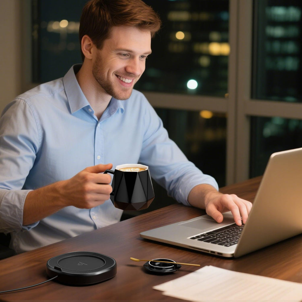 You're Awesome Coffee Mug Warmer Set, Smart Electric Coffee Cup Warmer for Desk Office, 4 Temperature Setting & 8H Auto Shut Off Candle Heater Beverage Coffee Warmer Birthday Thank You Gifts for Women