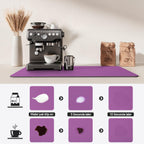 Dish Drying Mat for Kitchen Counter | Coffee Bar Mat for Countertops | Heat Resistant Drainer Mat with Non-slip Rubber Backed | Hide Stain Kitchen Absorbent Draining Mat | Purple 18"x28"