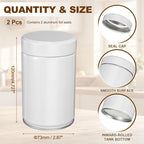 uxcell 2Pcs Round Tea Canisters, 5" x 3" Airtight Metal Tea Containers for Loose Tea, Coffee Beans, Spices - Durable, Compact, and Stylish Storage Tea Tin (White)