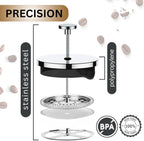 French Press Coffee & Tea Maker, 20 Ounce (500ml) – Thickened Double Wall Borosilicate Glass, 2-Cup, BPA Free, Small Coffee Press for Home, Office, Dorm, Gifts