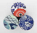 Japanese Pokkan Coffee Spice Tea Tin Canister Washi Paper Storage with Lid 7.05 oz Capacity (Hana Yukiwa)