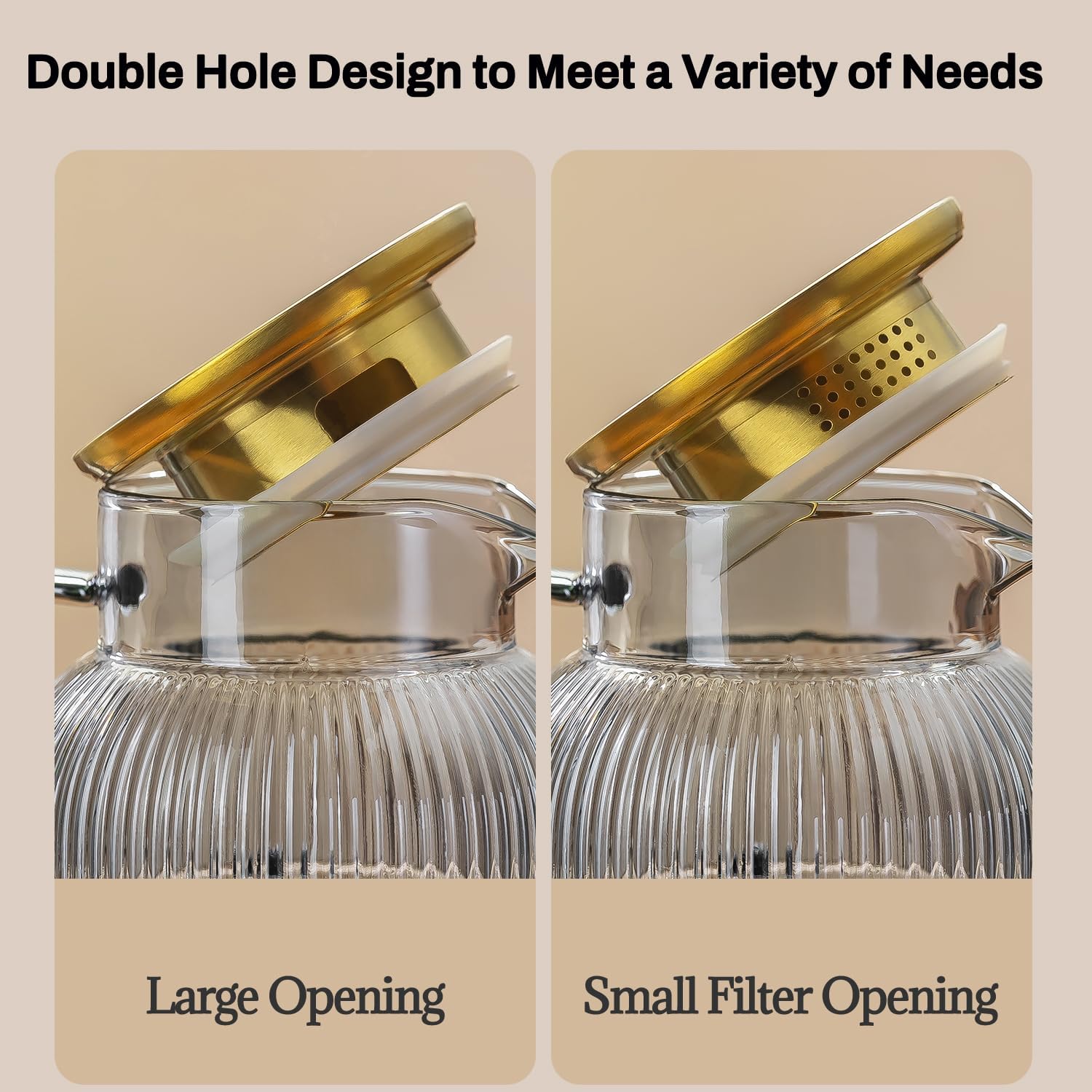 2 PACK Glass Pitcher with Lid, 68 oz/ 2 Liter Gray Classic Vertical Stripes Water Pitcher,Glass Water Carafe for Cold Brew, Coffee, Lemonade, Iced Tea,Beverage, Heat Resistant Water Glass Jug