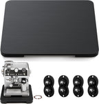 GuanQiao 360° Rotation Appliance Slider for Coffee Maker & Heavy Kitchen Appliance, Bamboo Rolling Tray for Kitchen Counter, Sliding Tray with Premium Wheels (Black, 15.7"×13")