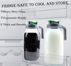 Cold Brew Coffee Maker 64 Oz Mason Jar Iced Tea Pitcher With Strainer 2 Set Half Gallon Glass Pitcher With Spout Lid 2 Quar Water Jug For Fridge Beverage, Sun Tea, Hot Cold Brew, Lemonade, Juice